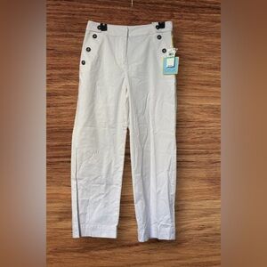 NWT CeCe Sailor Pants SZ 8 Soft Ecru